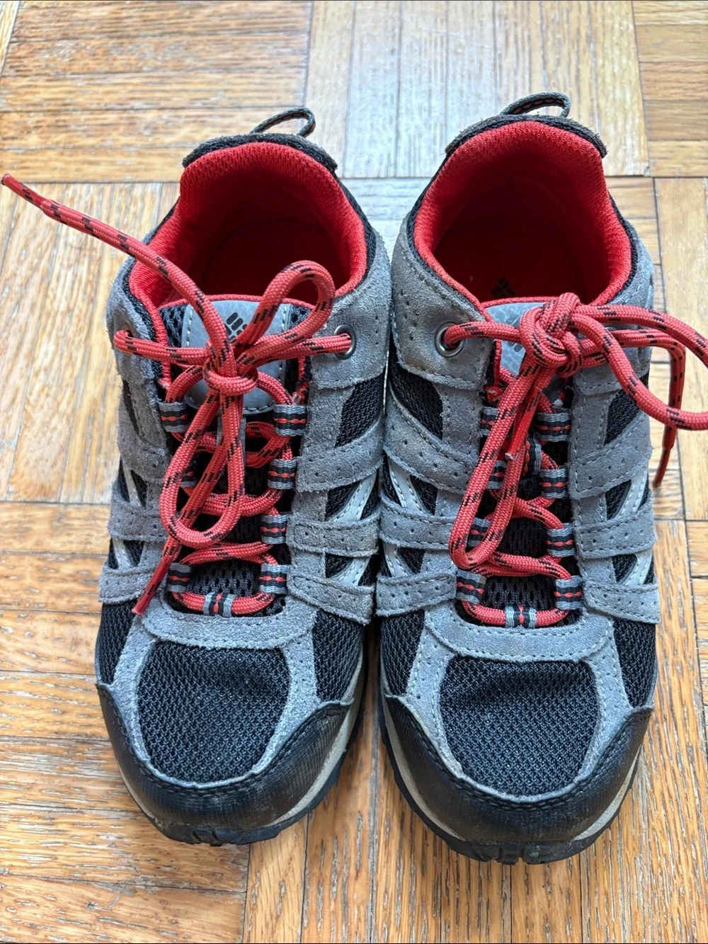 Columbia size 2 Red and Gray hiking boots boys